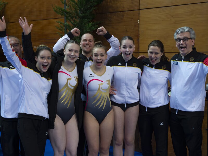 European Championship Trampoline 2024 - Team Final Junior Girls on 03.04.2024 in GuimarÃ£es (PavilhÃ£o MULTIUSOS DE GUIMARÃES) | © Â© 2024