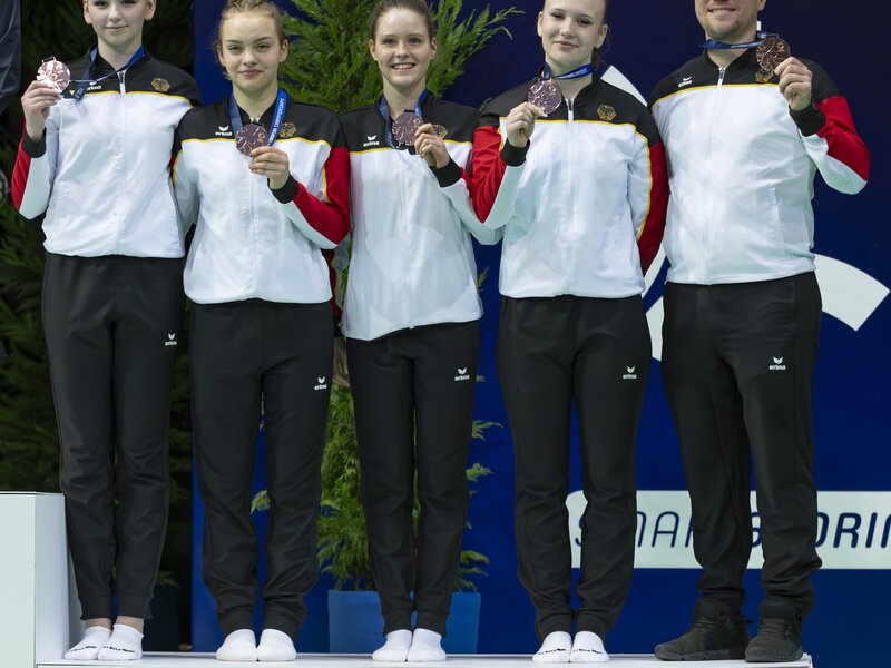 European Championship Trampoline 2024 - Team Final Junior Girls on 03.04.2024 in GuimarÃ£es (PavilhÃ£o MULTIUSOS DE GUIMARÃES) | © Â© 2024